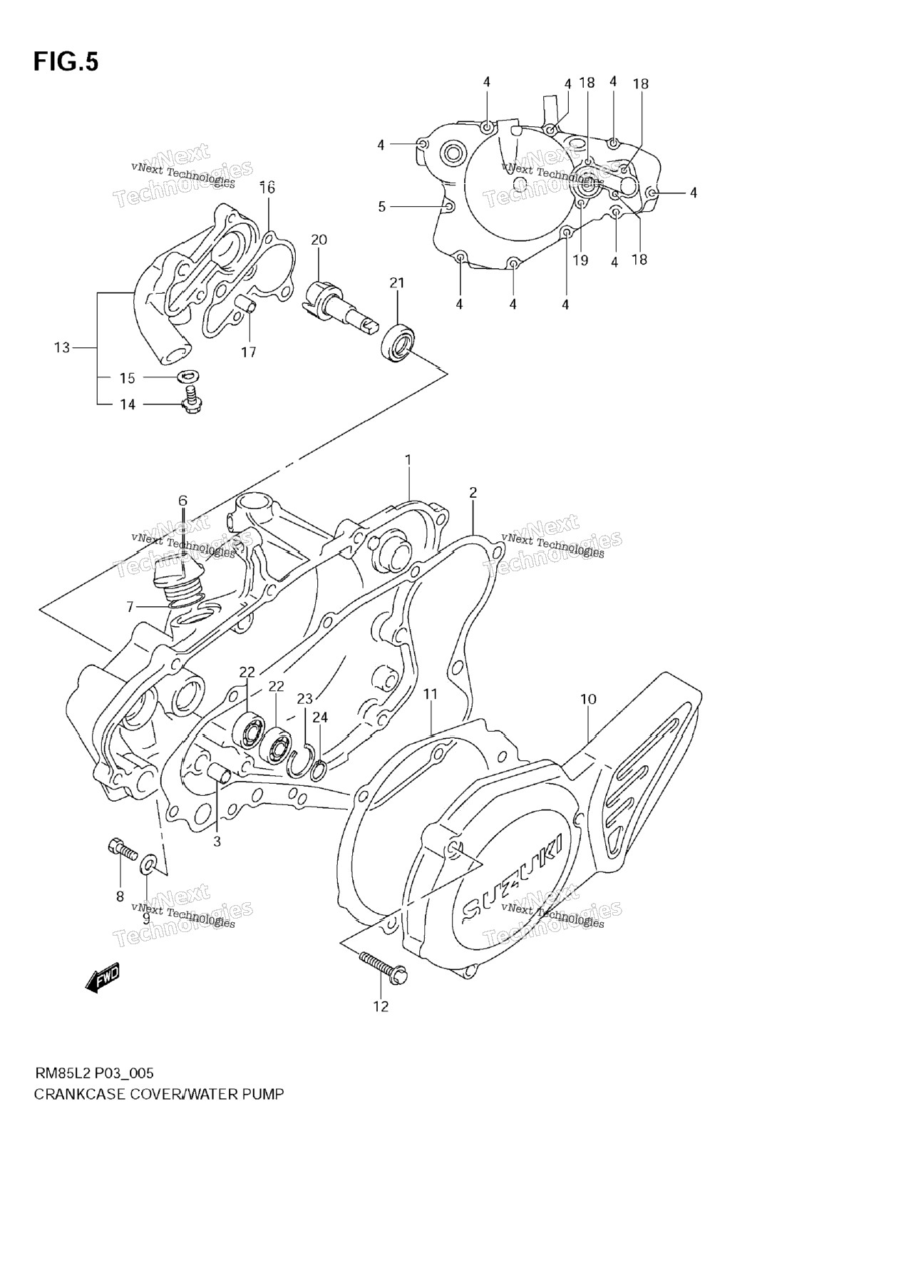 Crankcase Cover- Water Pump