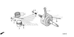 Нажмите для увеличения Crankshaft + Piston (Crf100f)