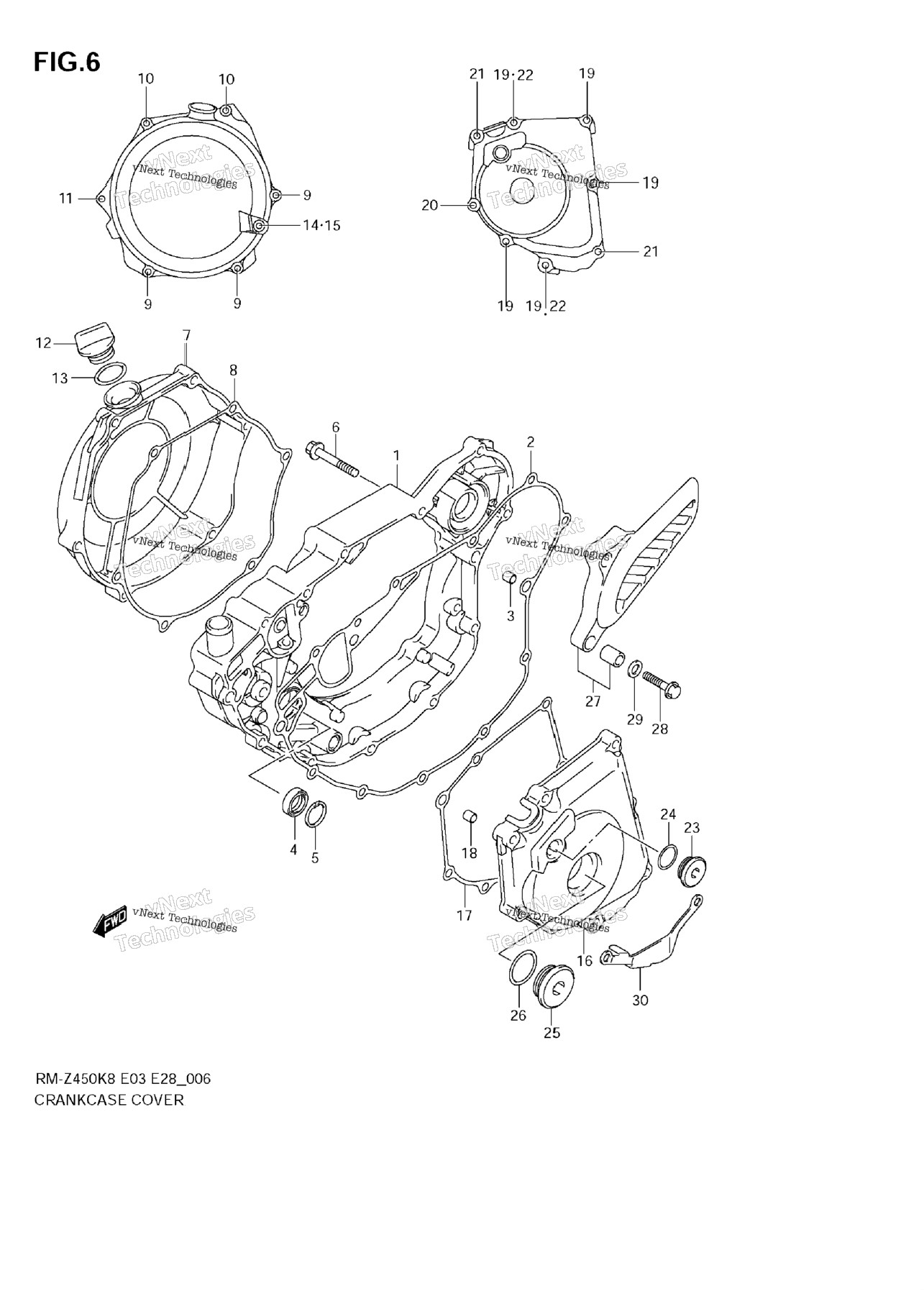Crankcase Cover (Rm-Z450 K8/K9/L0)