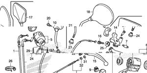 Handle Lever + Switch + Cable