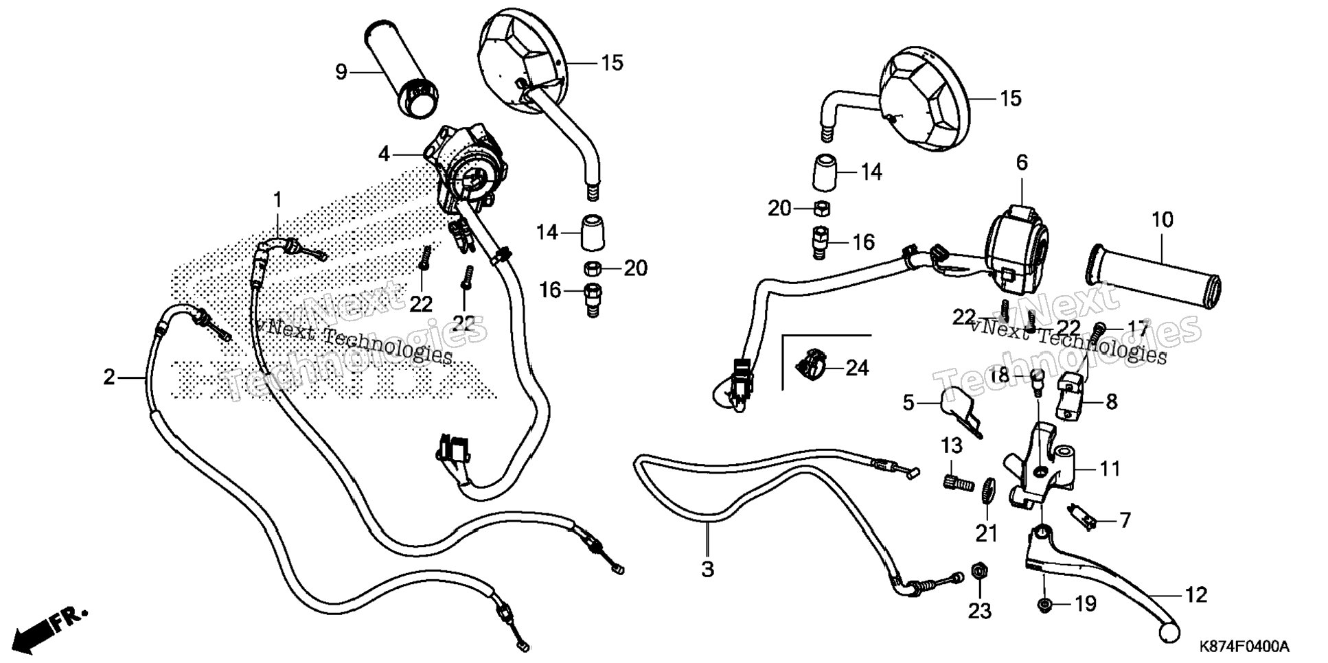 Handle Lever@Switch@Cable@Mirror