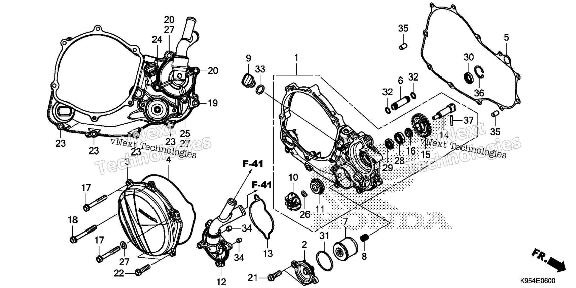Right Crankcase Cover @Water Pump
