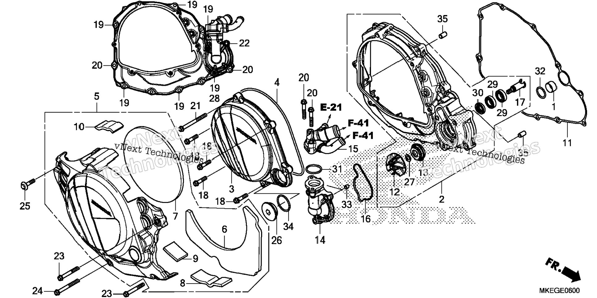 Right Crankcase Cover @Water Pump