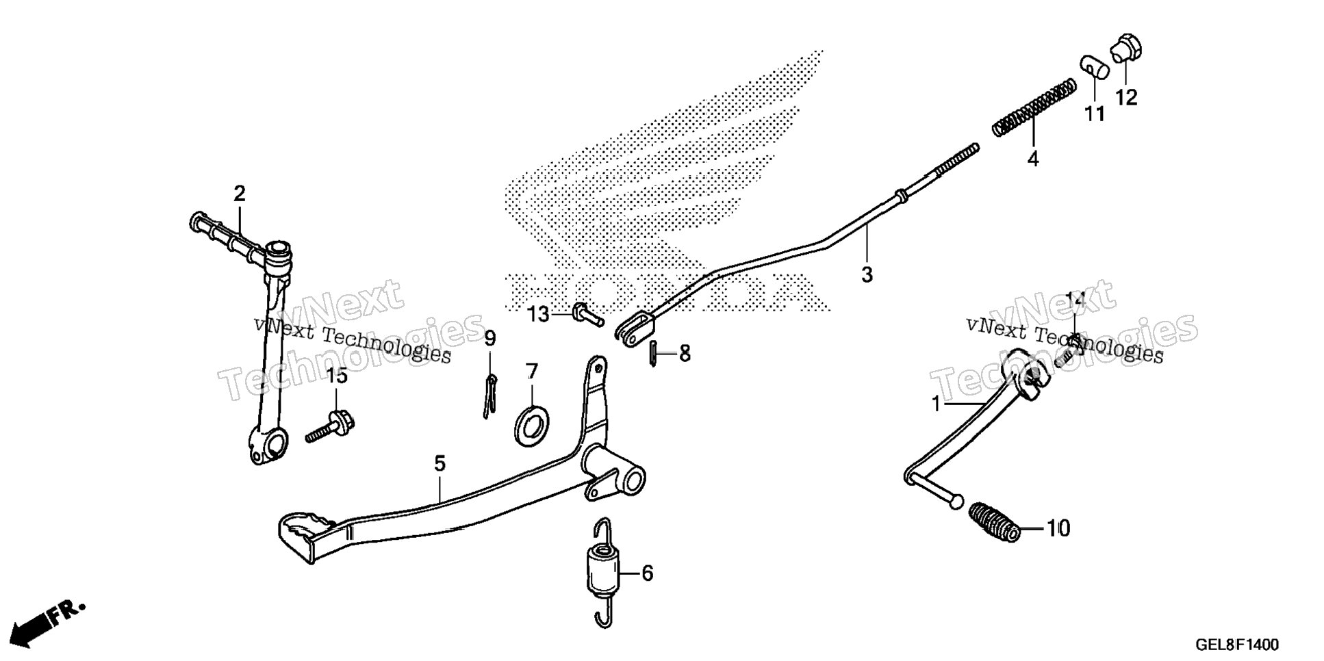Brake Pedal@Kick Starter Arm