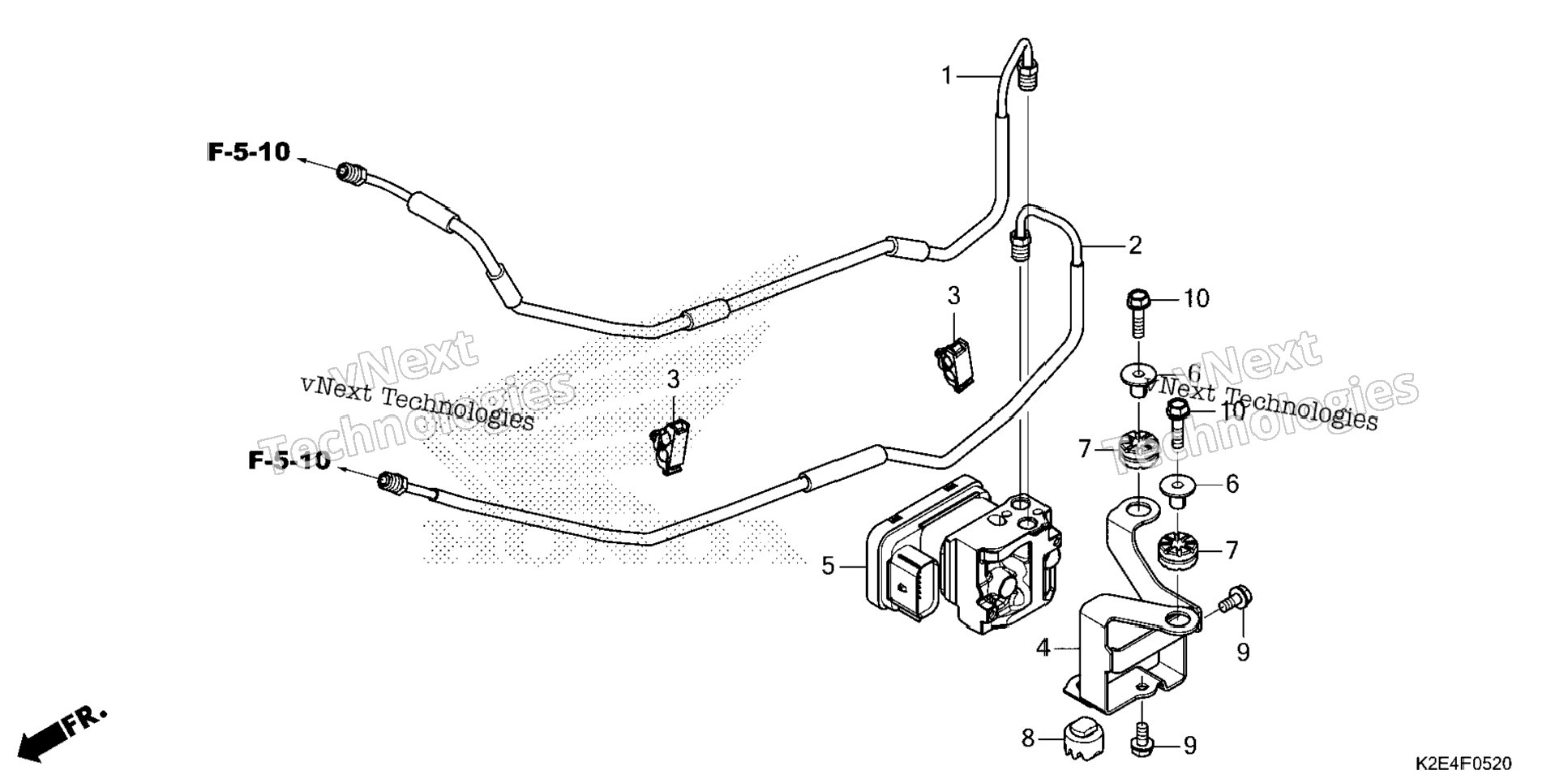 Abs Modulator@Brake Pipe