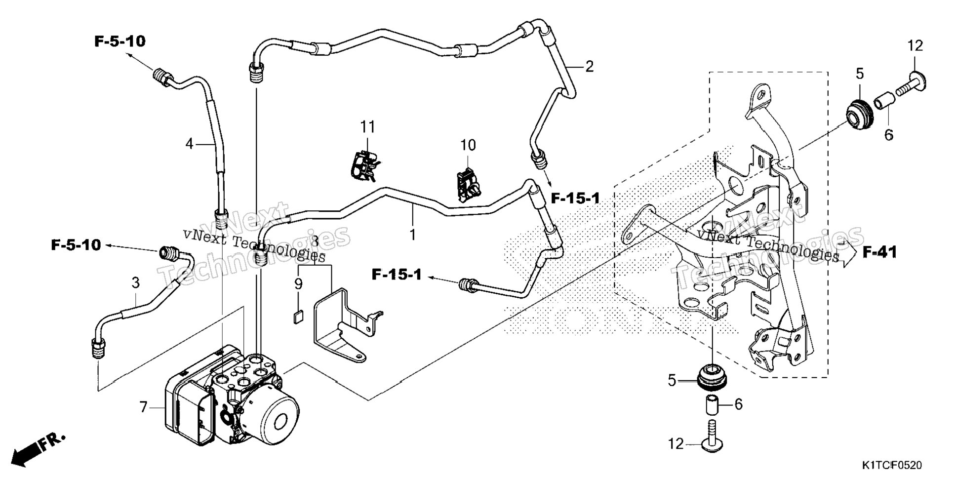 Abs Modulator@Brake Pipe