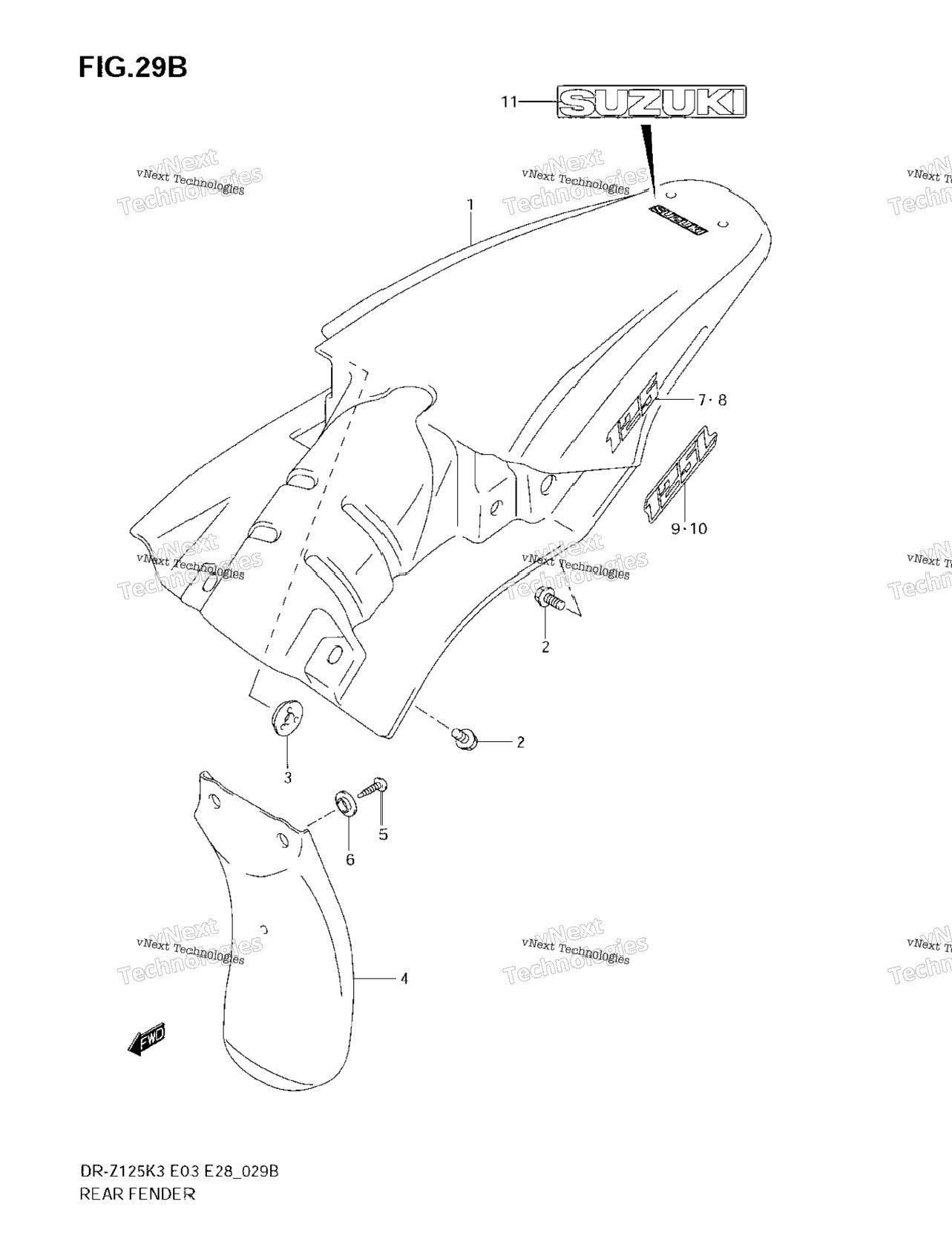 Rear Fender (Model K7)