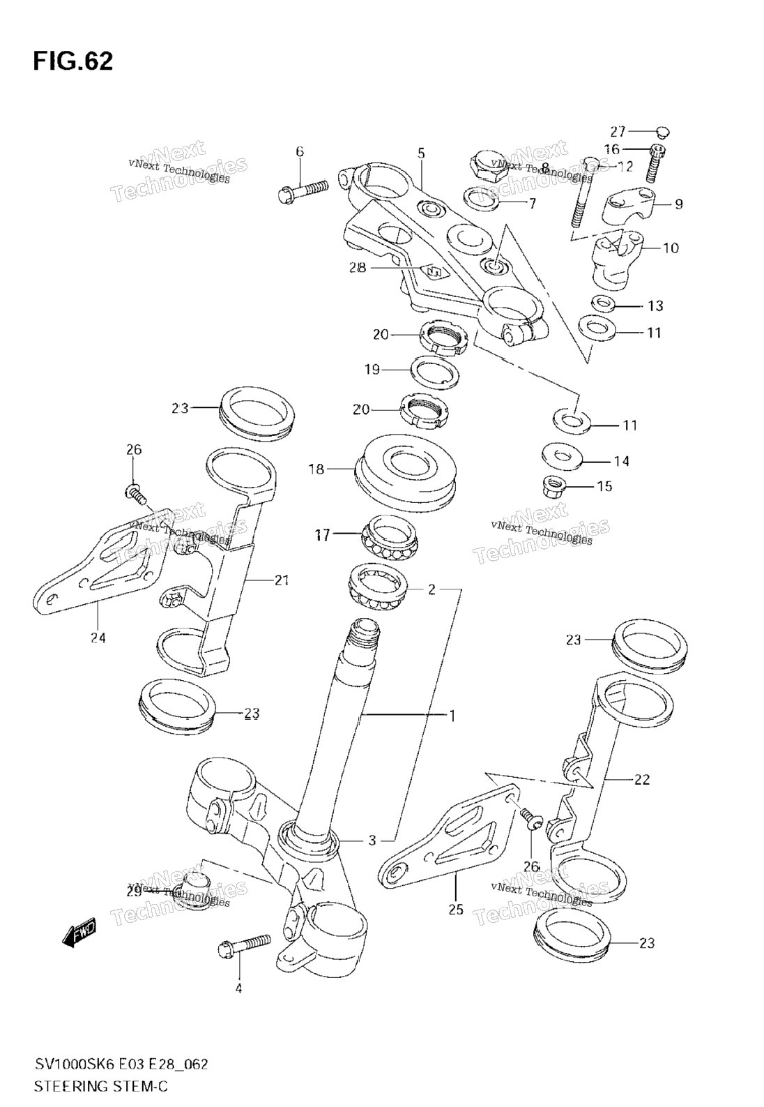 Steering Stem (Sv1000k6) Not For Us Market