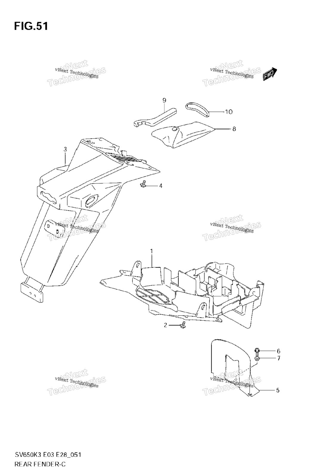 Нажмите для увеличения Rear Fender (Model K3)
