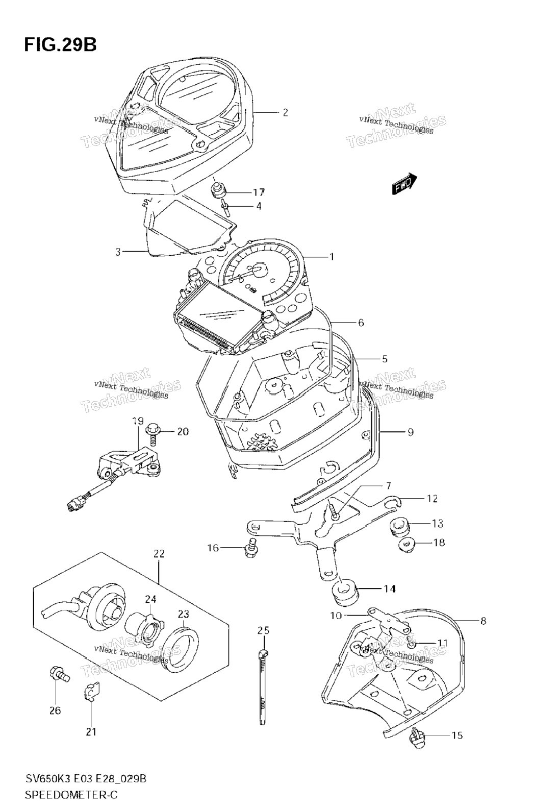 Нажмите для увеличения Speedometer (Sv650ak7)