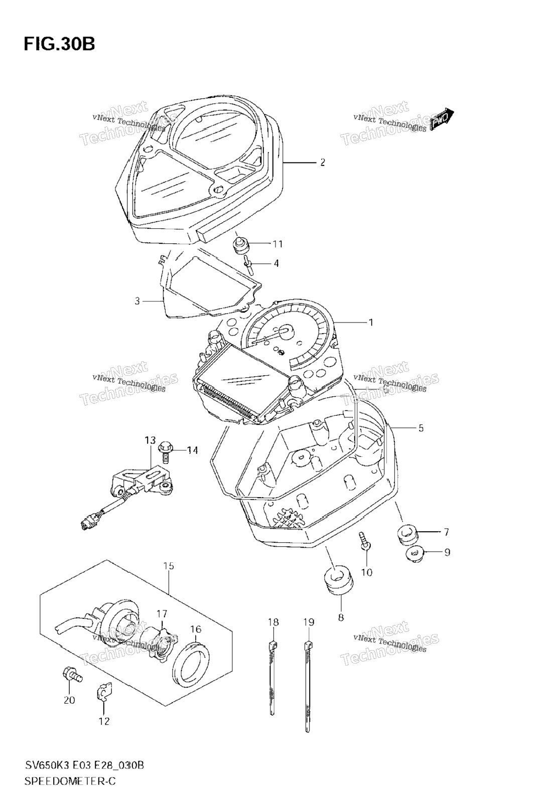 Нажмите для увеличения Speedometer (Sv650sak7)