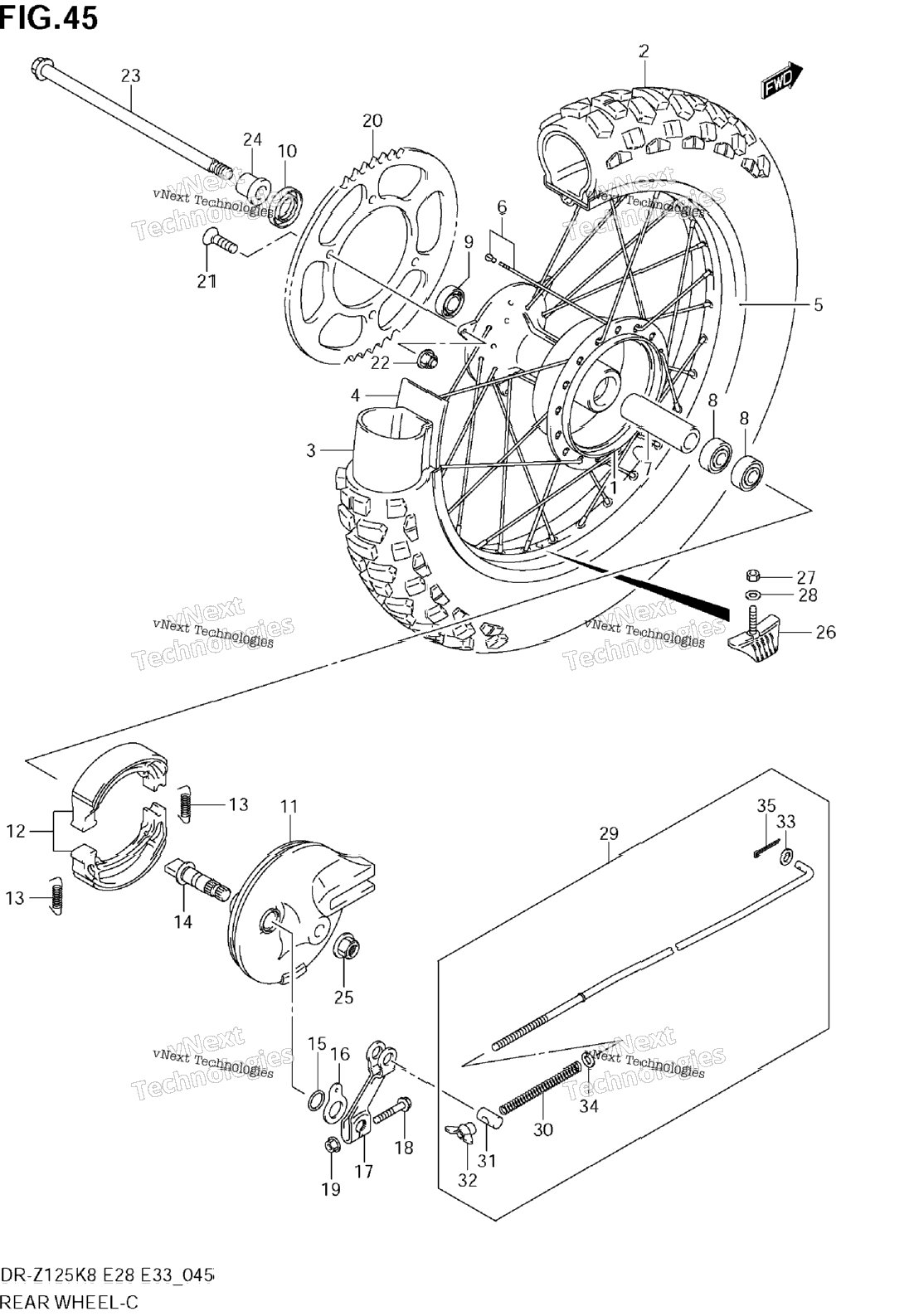Нажмите для увеличения Rear Wheel (Dr-Z125l)