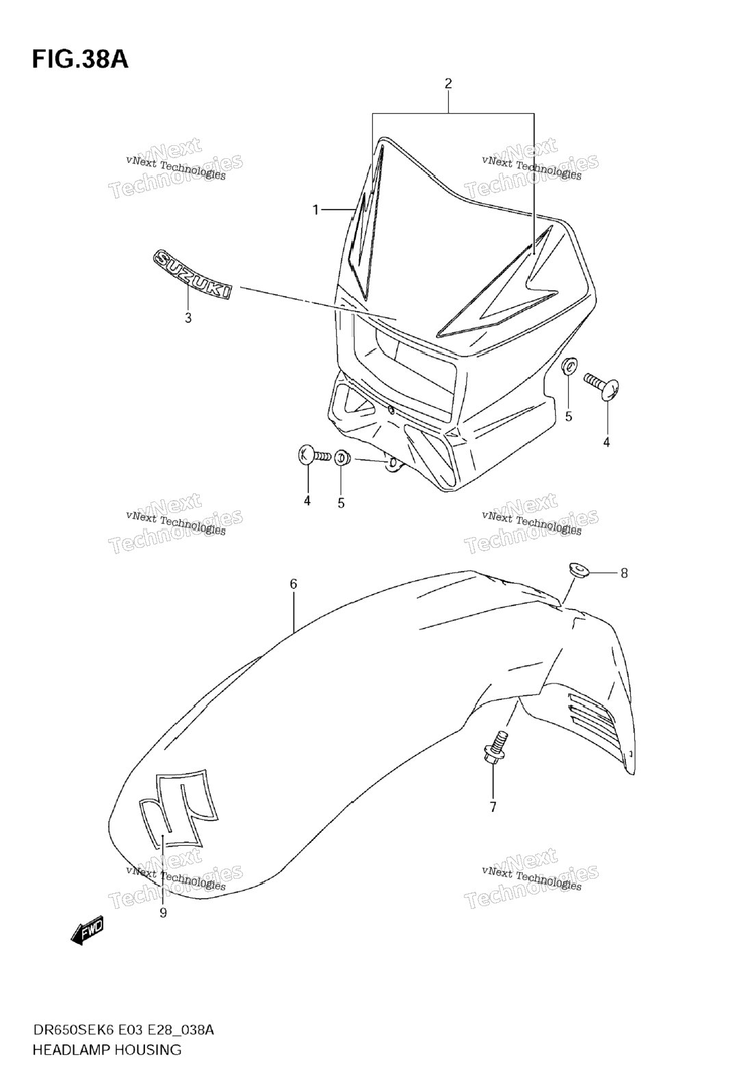 Headlamp Housing (Model K9)
