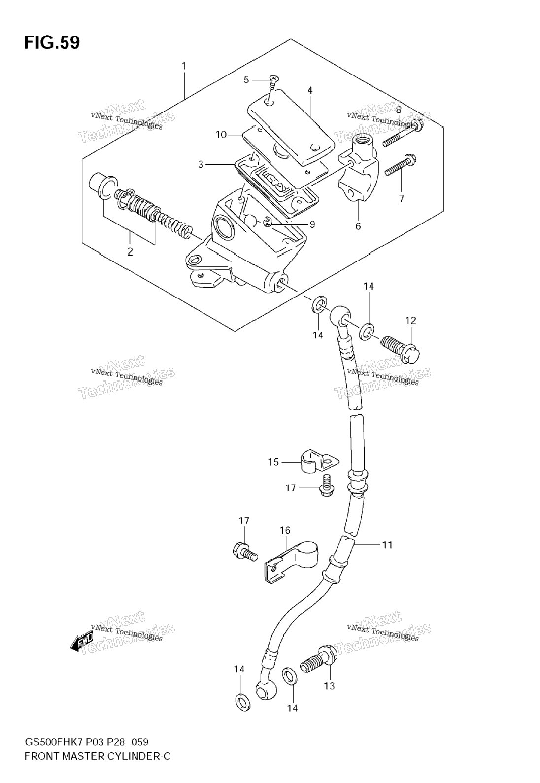 Front Master Cylinder (Gs500h)
