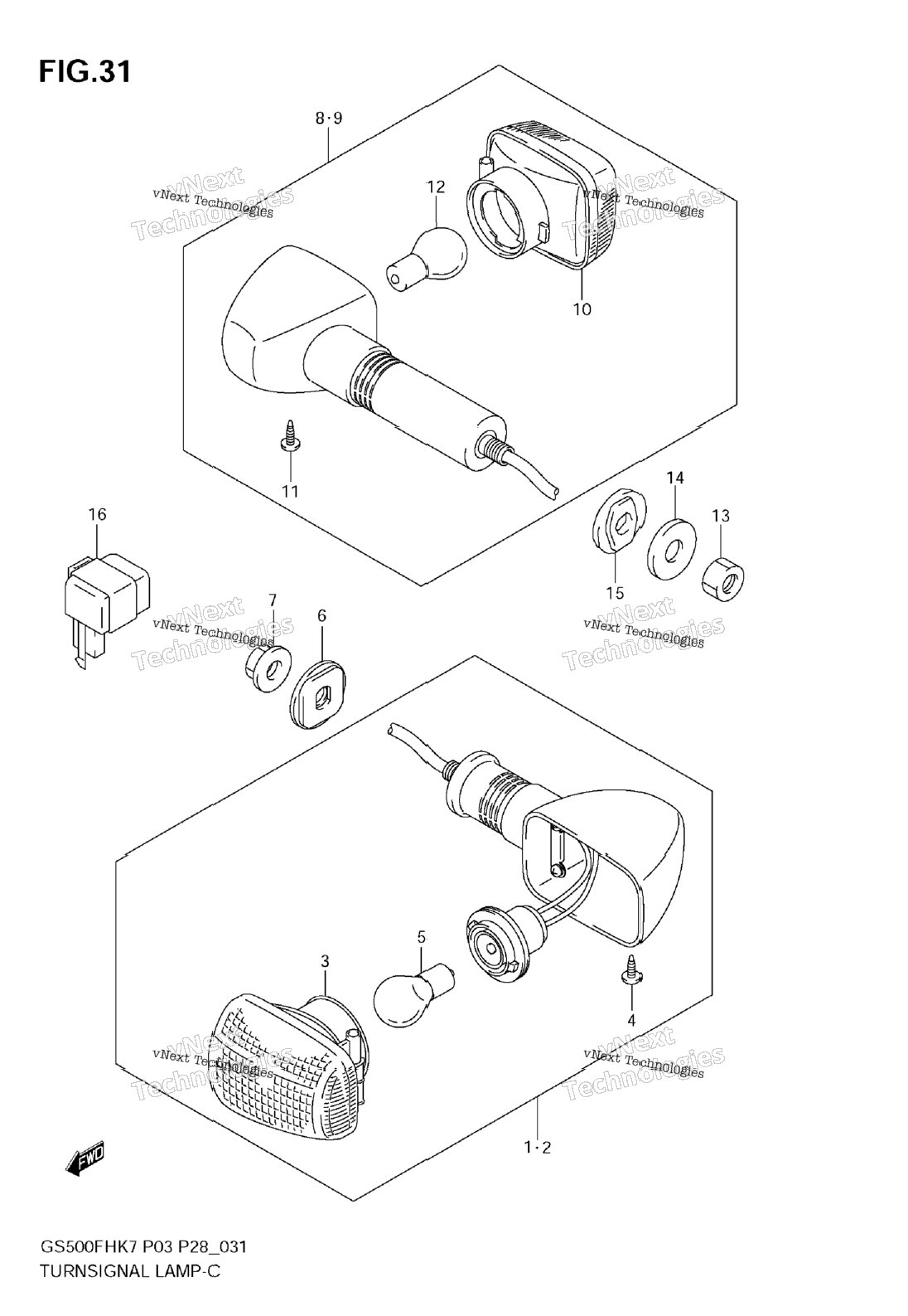 Turnsignal Lamp (Gs500f E3, E28, E33, E95)