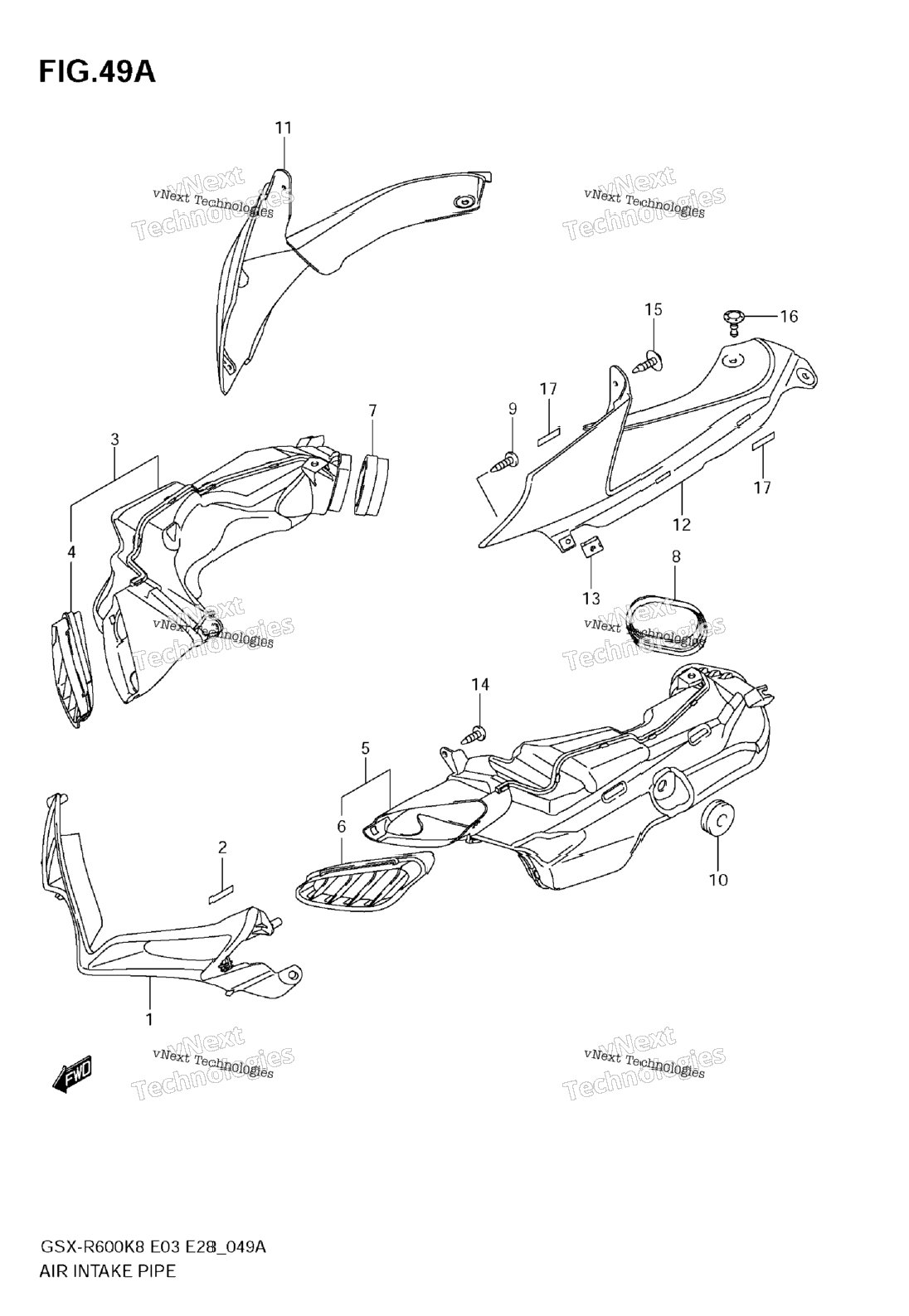 Air Intake Pipe (Model K9)