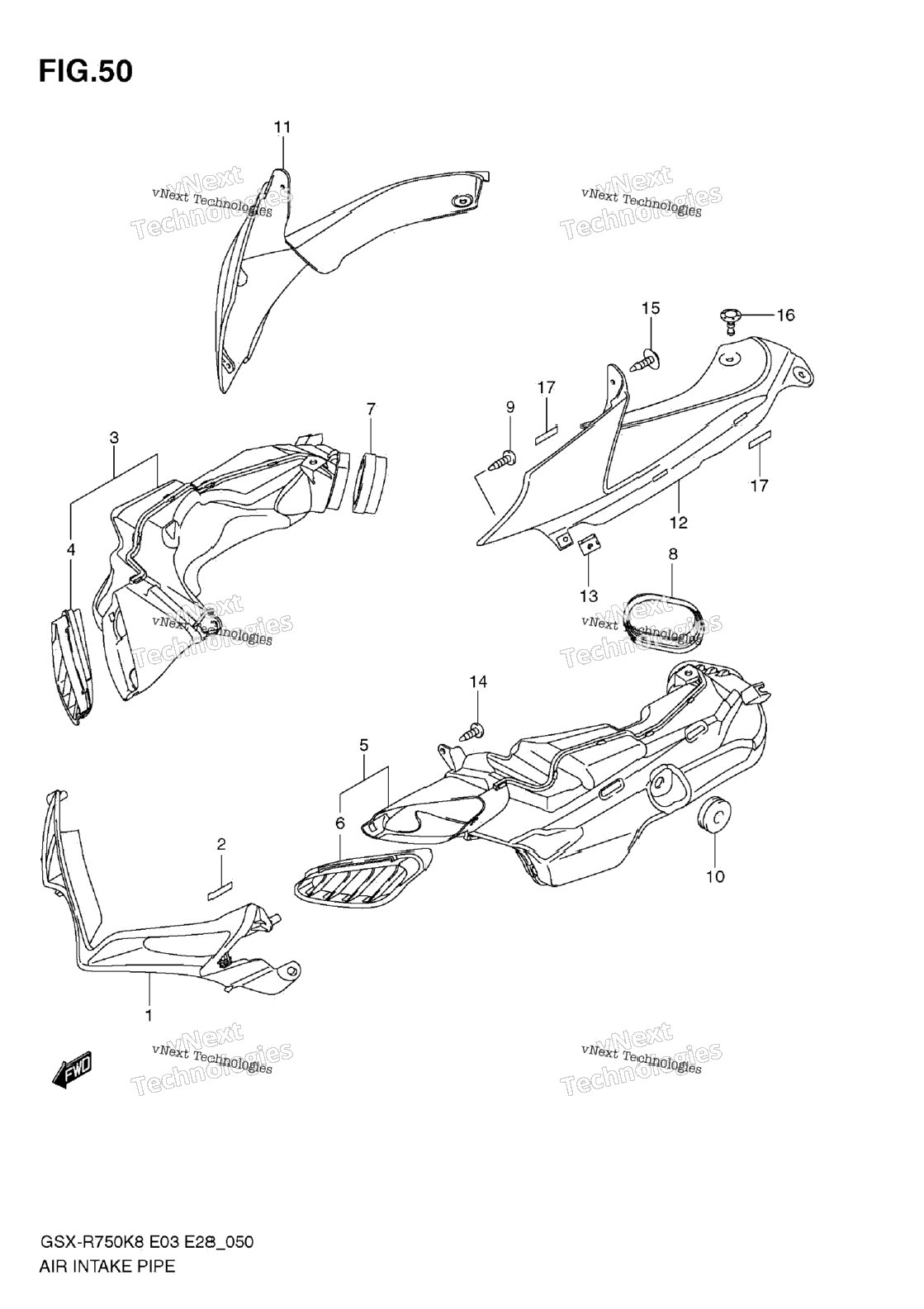 Air Intake Pipe (Model K8)