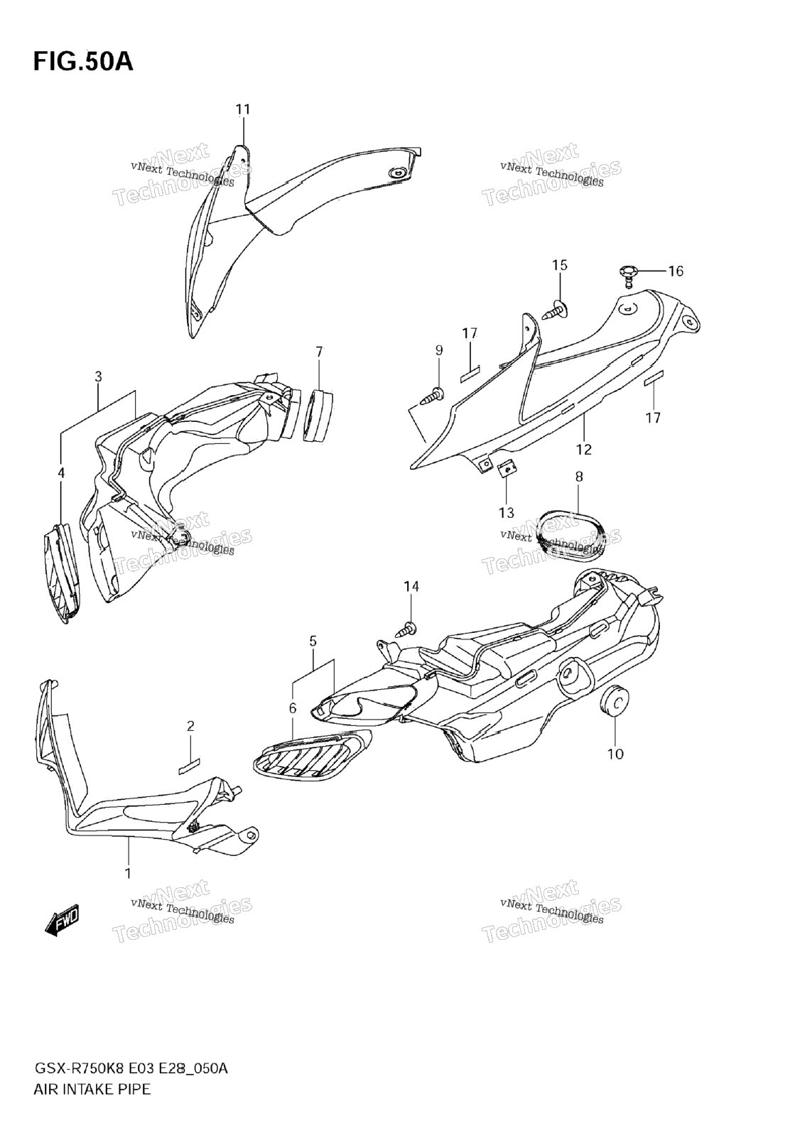 Air Intake Pipe (Model K9)