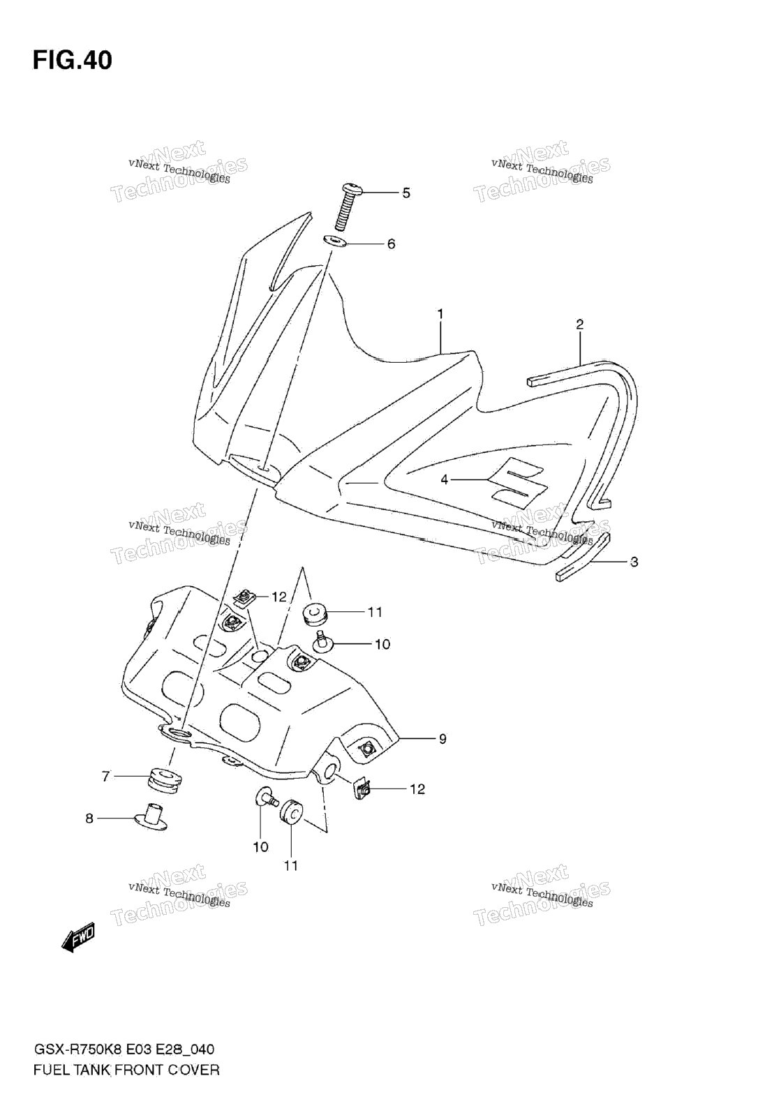 Fuel Tank Front C0ver (Model K8)