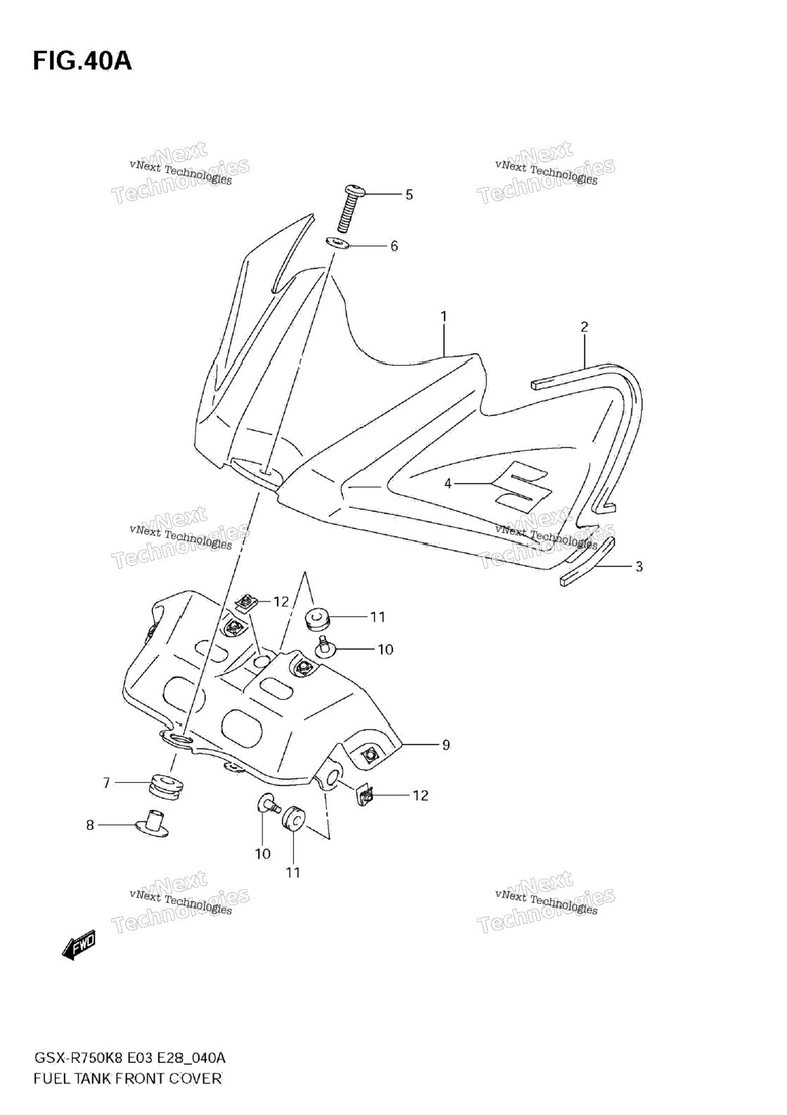 Fuel Tank Front C0ver (Model K9)