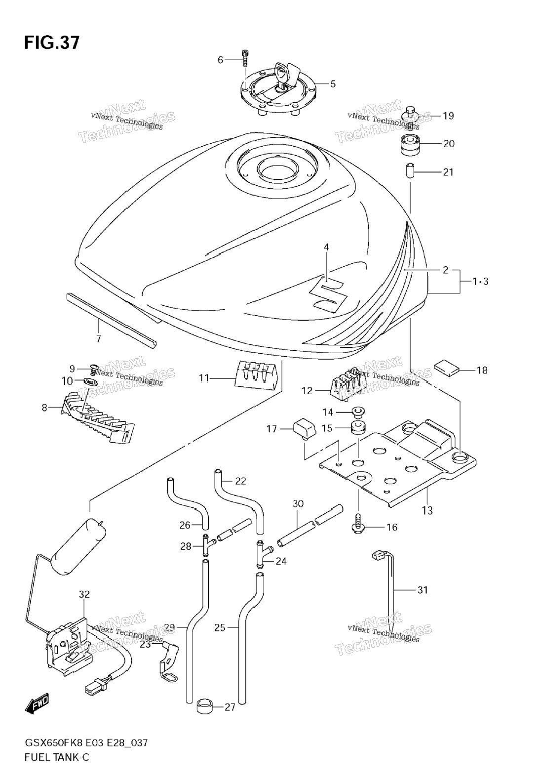 Нажмите для увеличения Fuel Tank (Model K8)