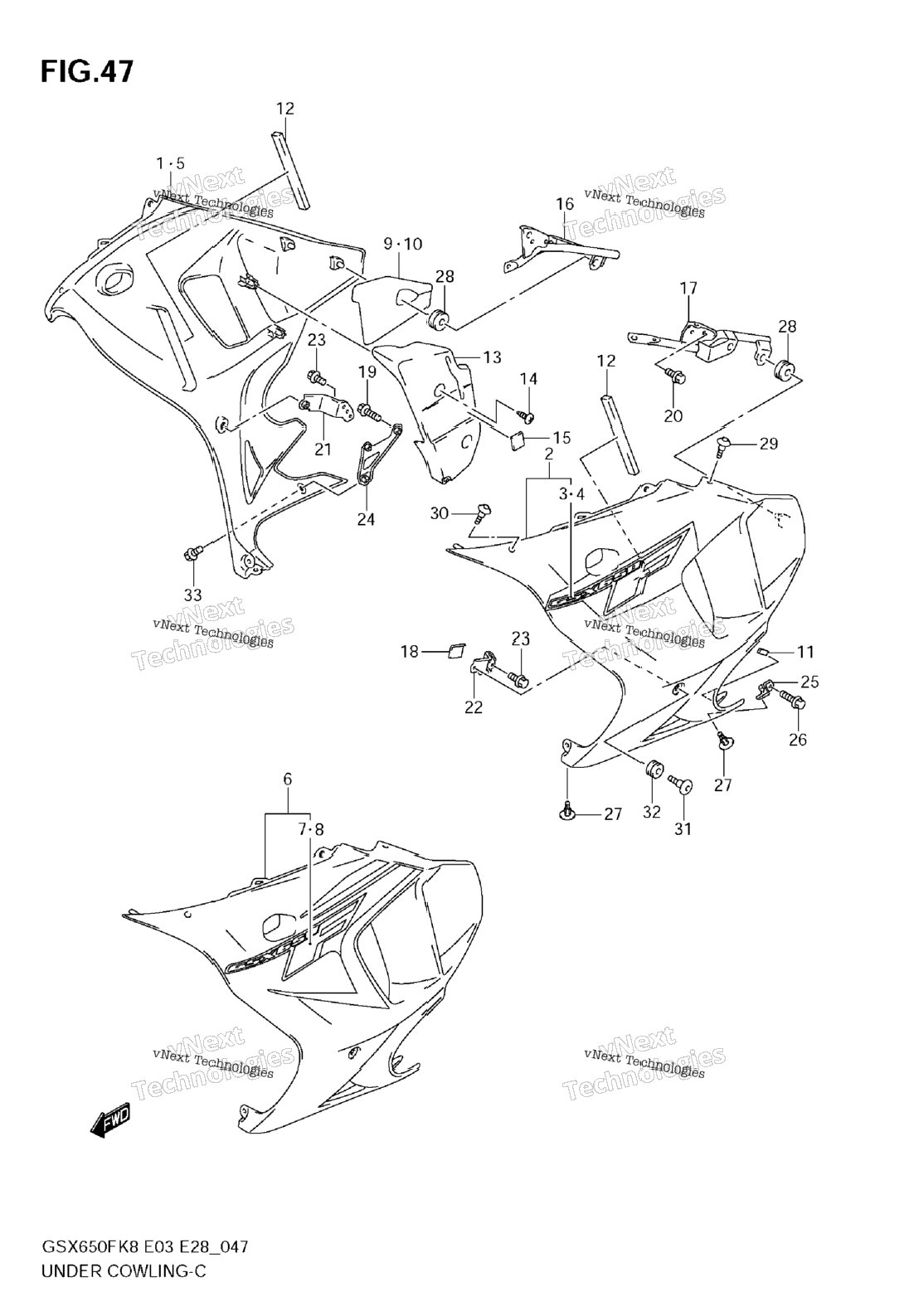 Нажмите для увеличения Under Cowling (Model K8)