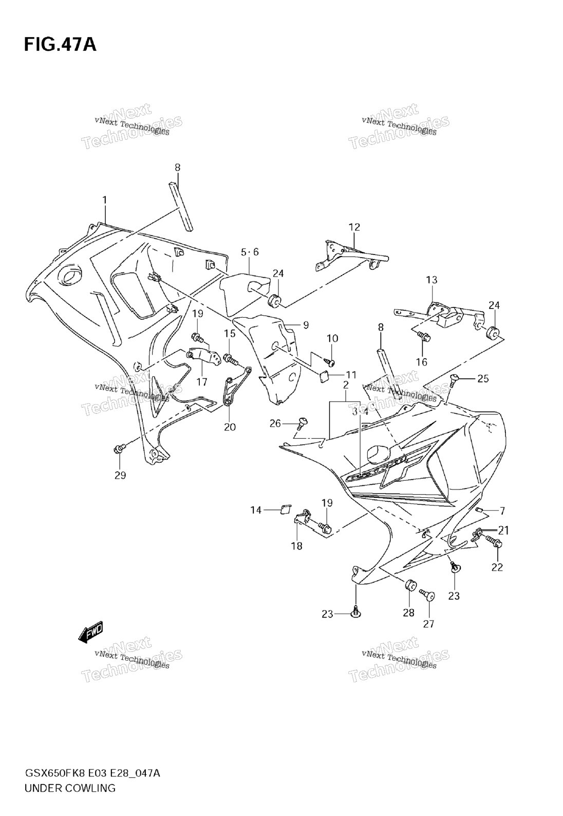 Нажмите для увеличения Under Cowling (Model K9)