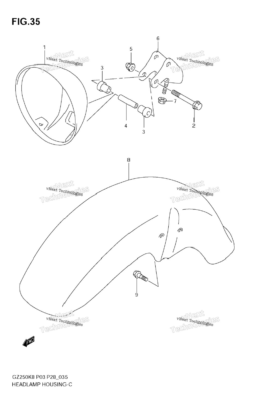 Нажмите для увеличения Headlamp Housing