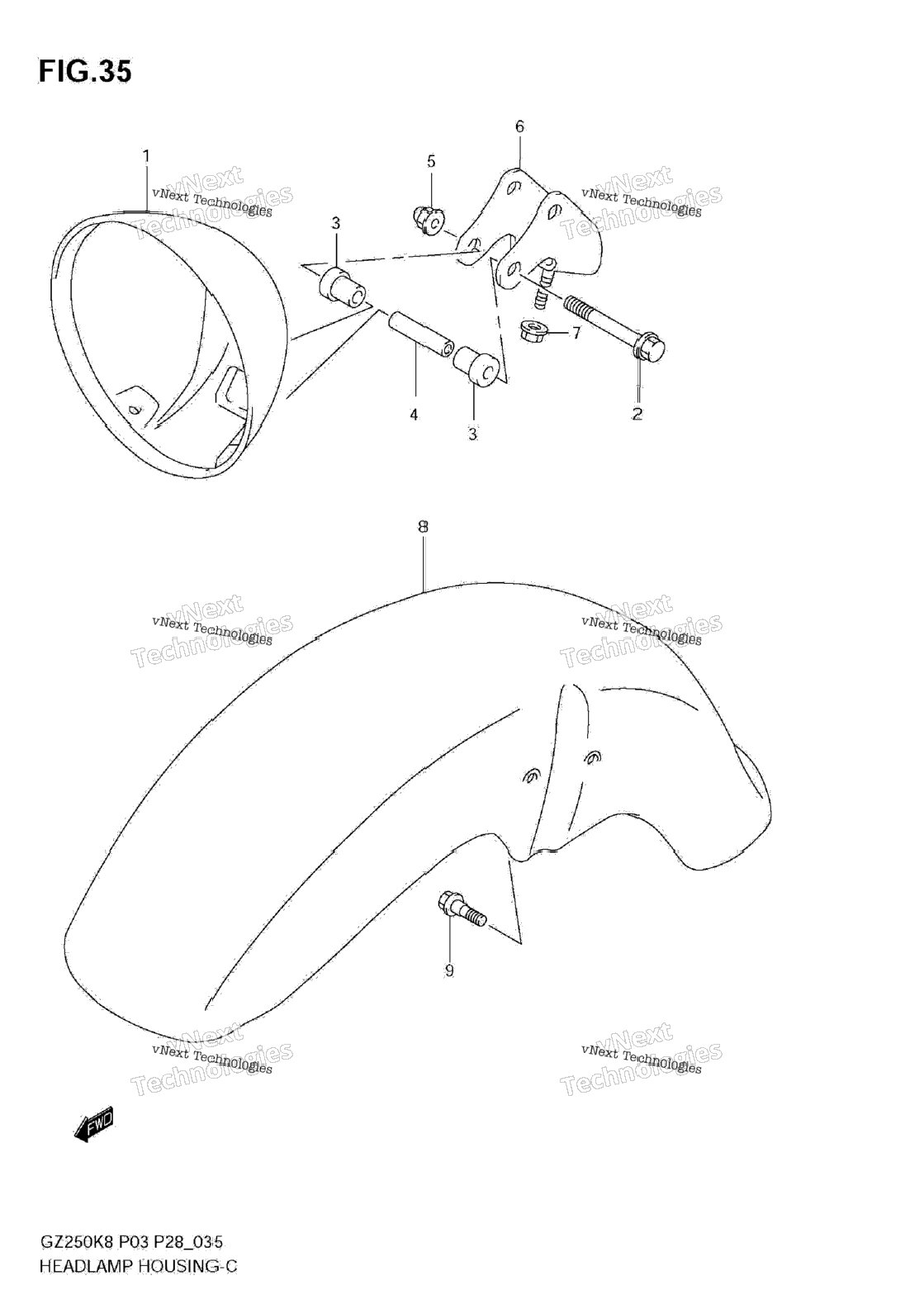 Headlamp Housing