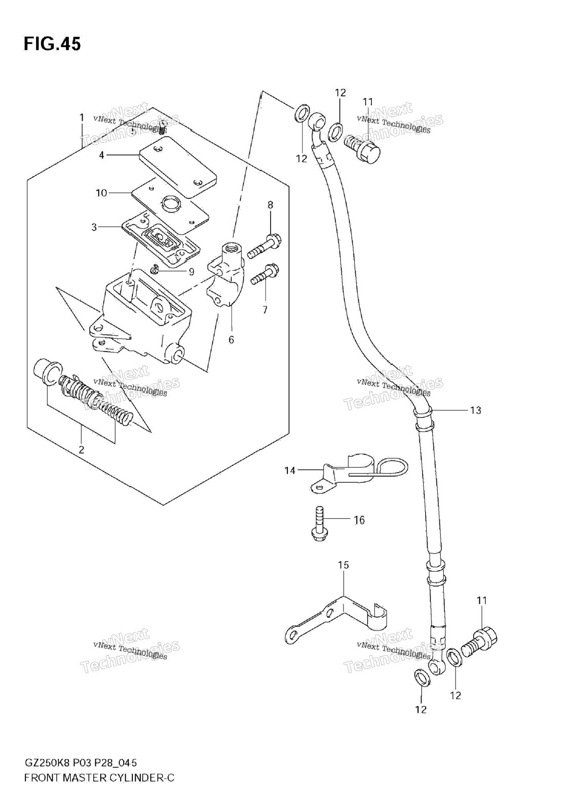 Нажмите для увеличения Front Master Cylinder