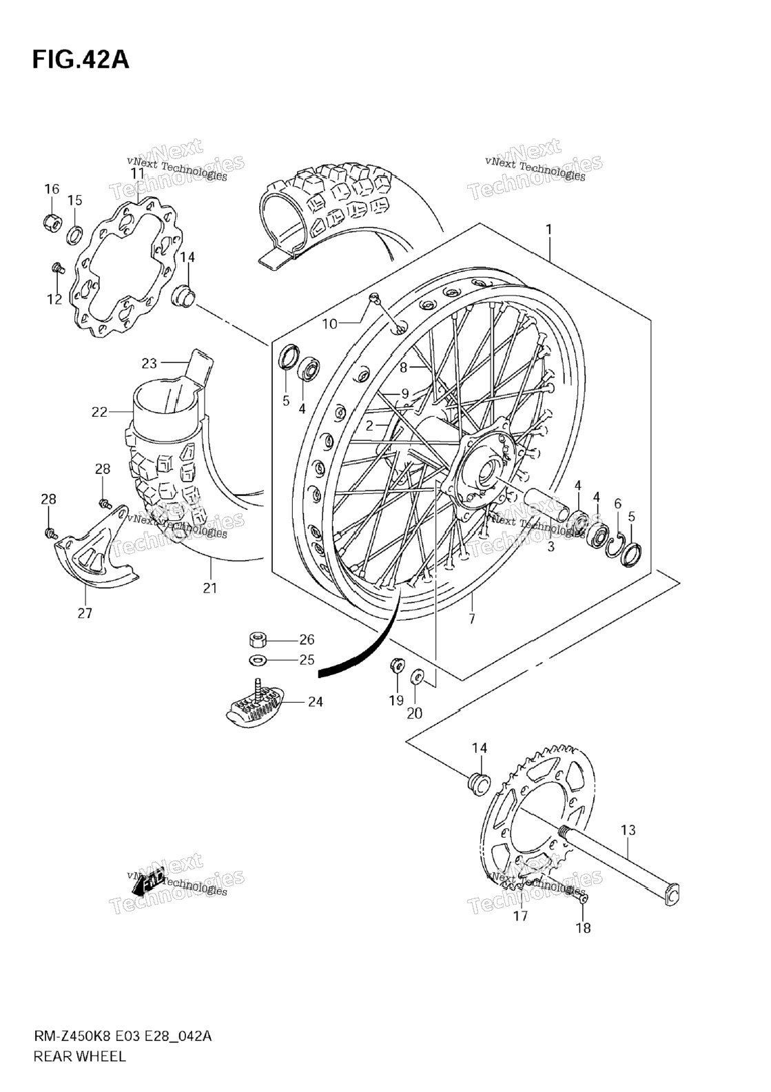 Rear Wheel (Rm-Z450 L1)