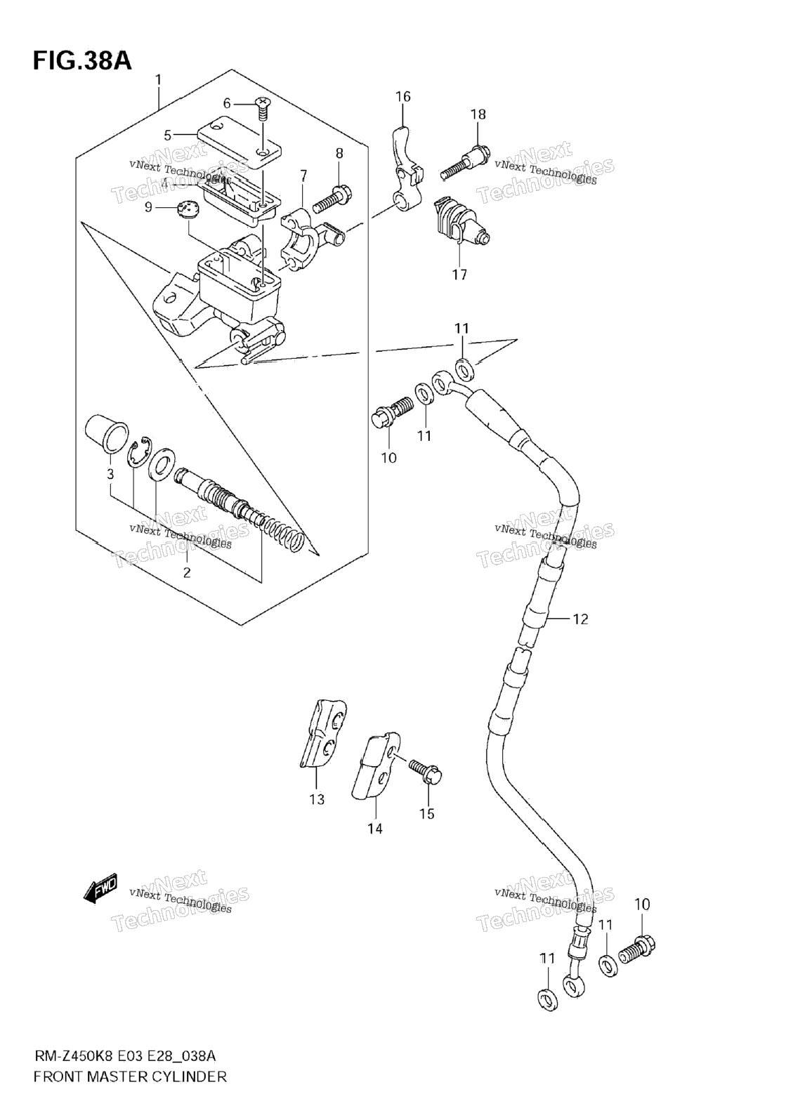Нажмите для увеличения Front Master Cylinder (Rm-Z450 L1)