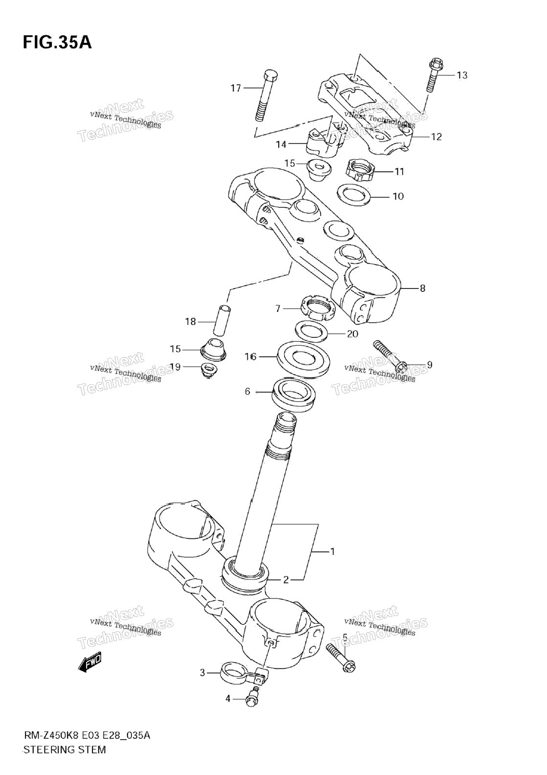 Нажмите для увеличения Steering Stem (Rm-Z450 L1)