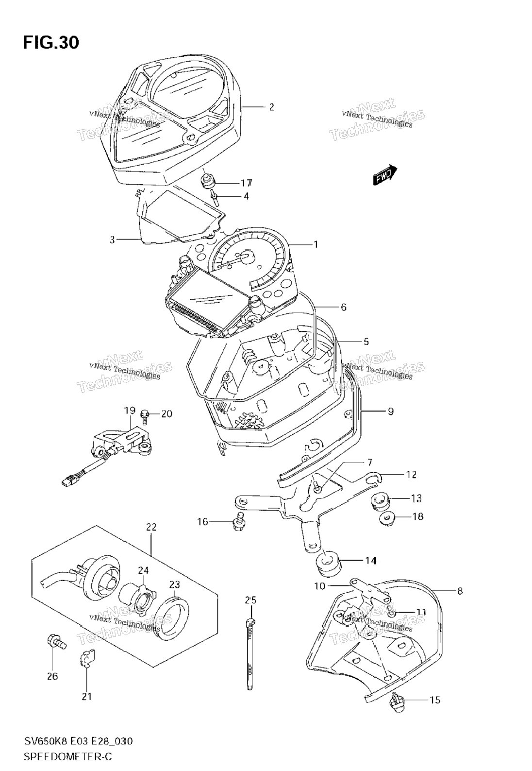 Нажмите для увеличения Speedometer (Sv650k8)