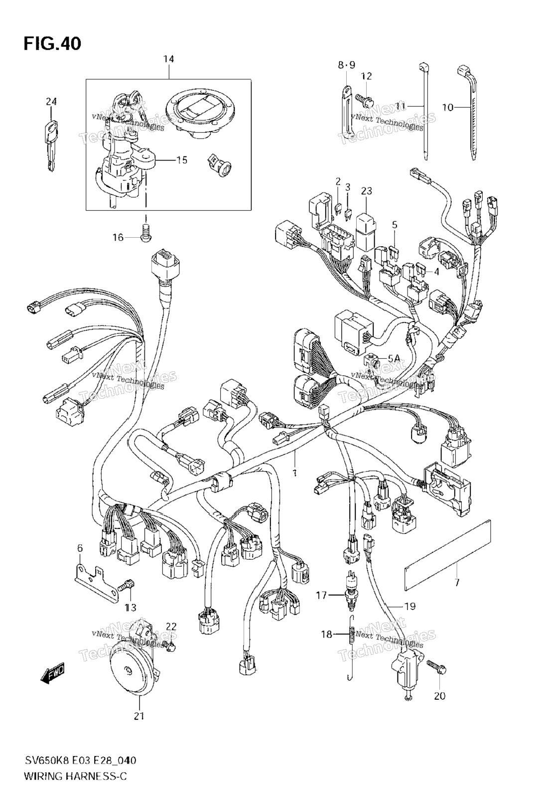 Нажмите для увеличения Wiring Harness (Sv650ak7)