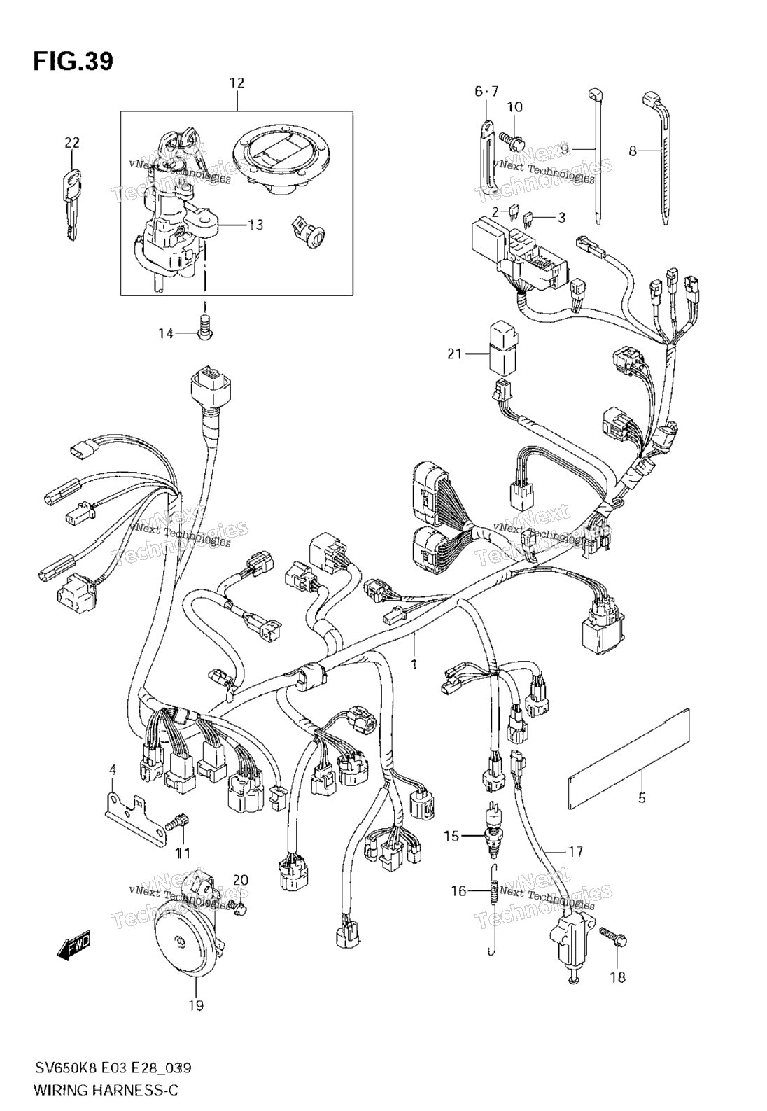 Нажмите для увеличения Wiring Harness (Sv650k8)