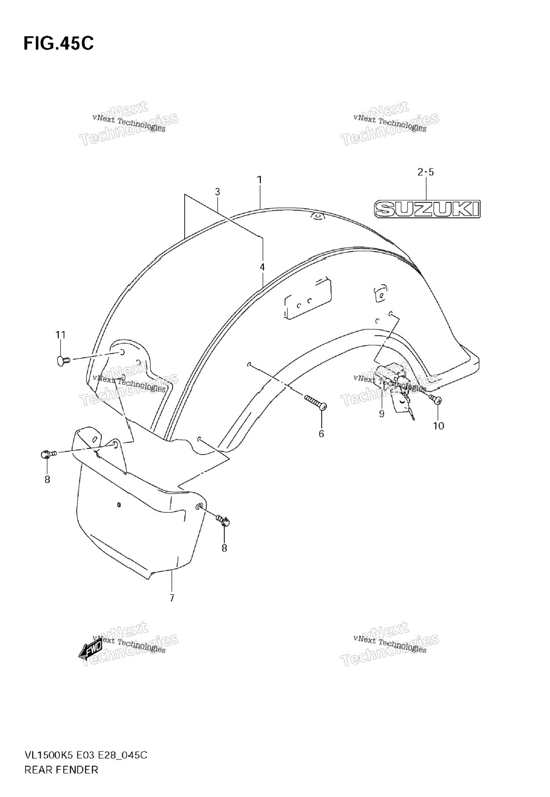 Rear Fender (Model K9)