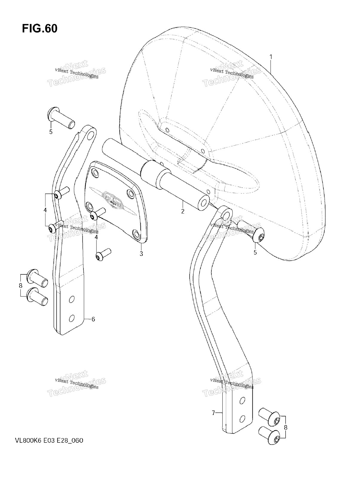 Backrest, Mounts, Saddlebags C50t