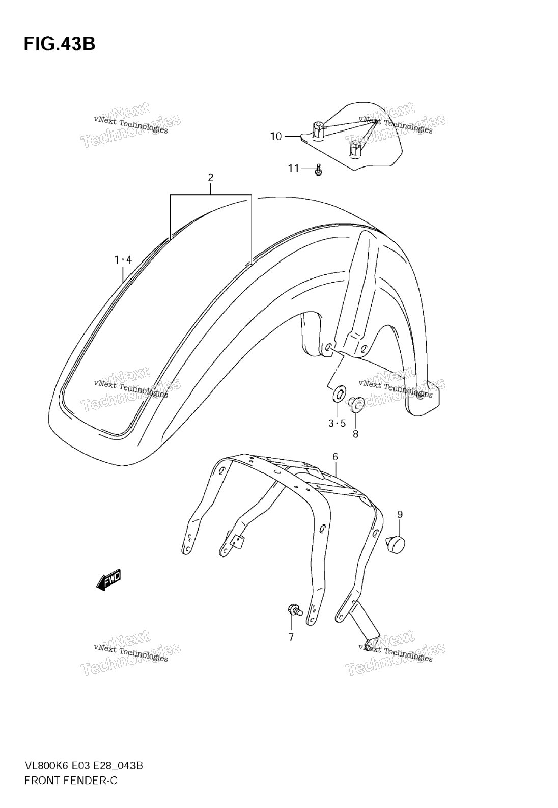 Front Fender (Vl800k8)
