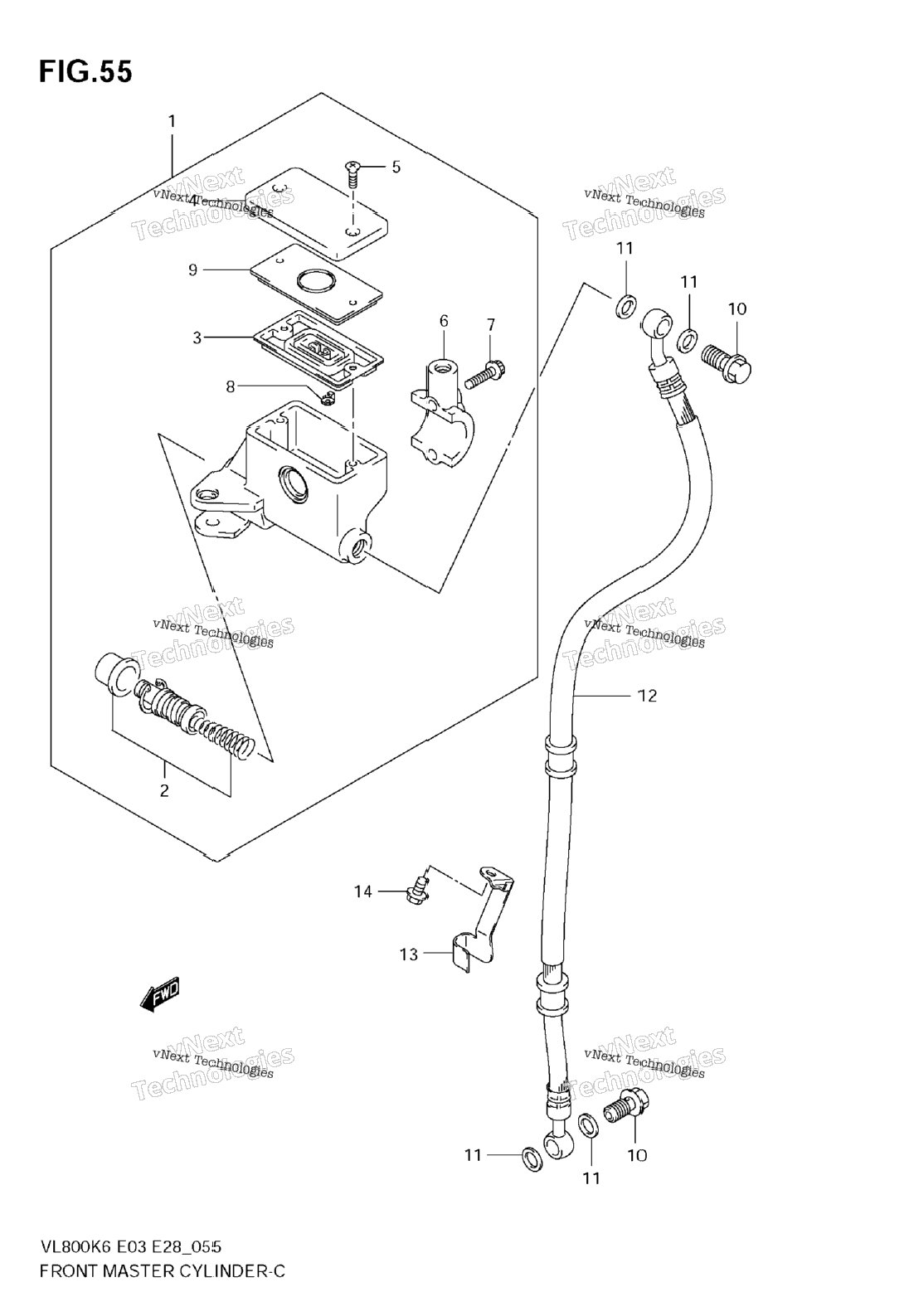 Front Master Cylinder (Model K6)