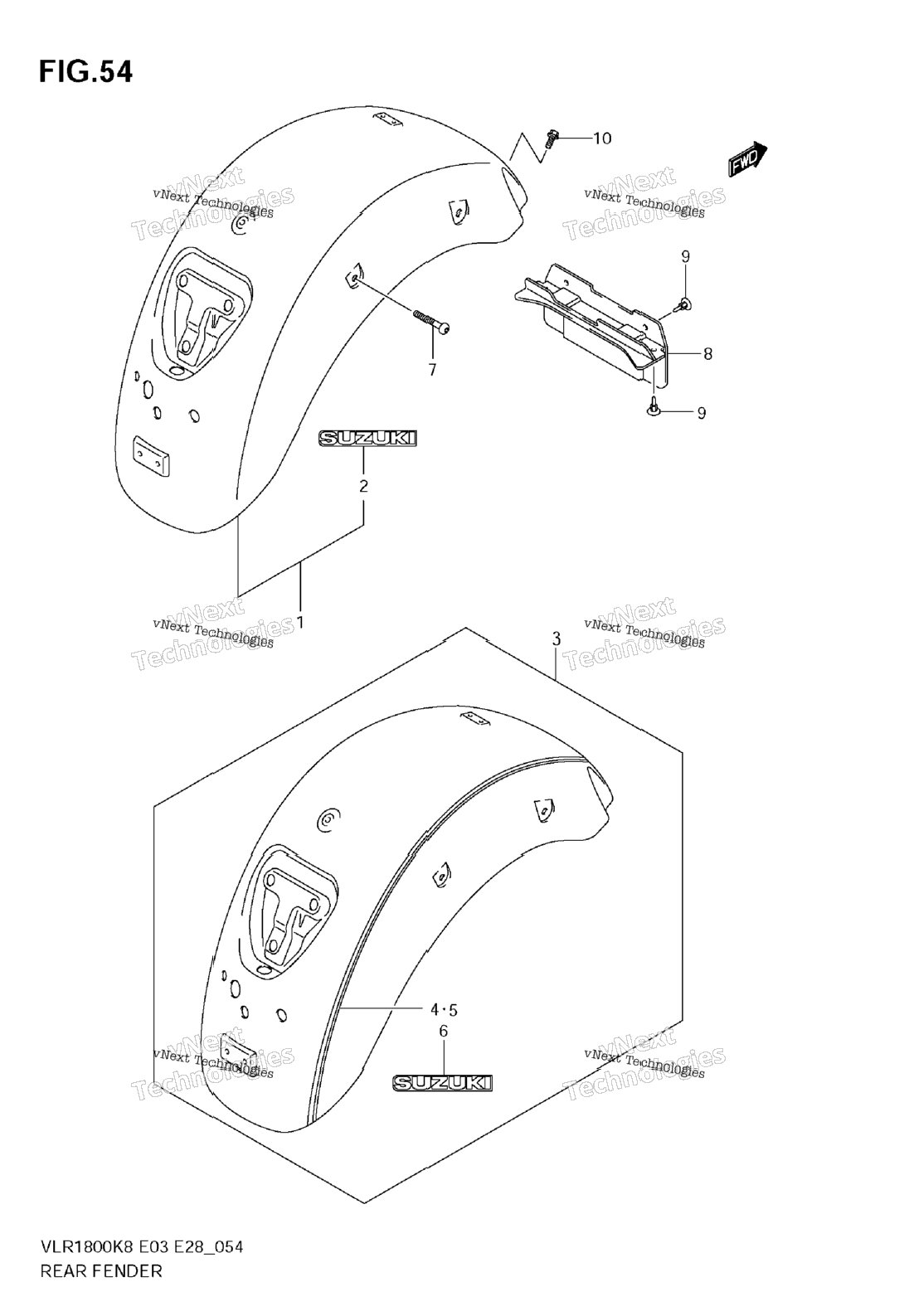 Rear Fender (Model K8)