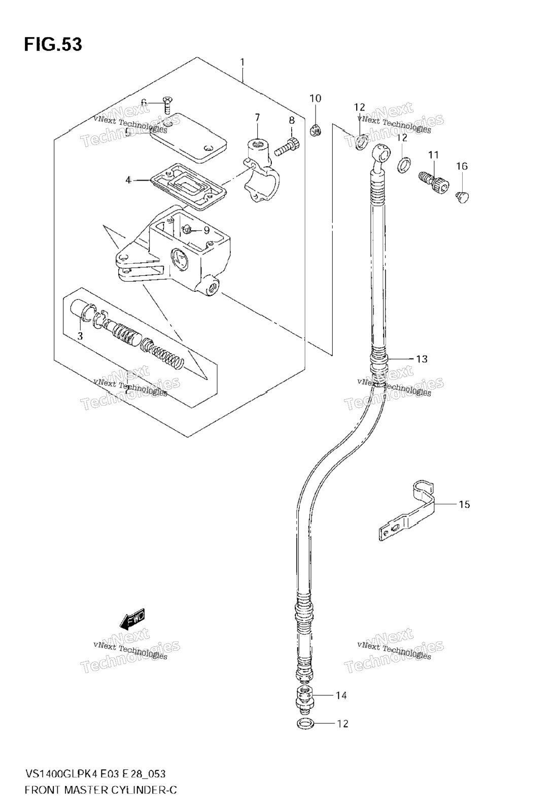 Front Master Cylinder (Model K4)