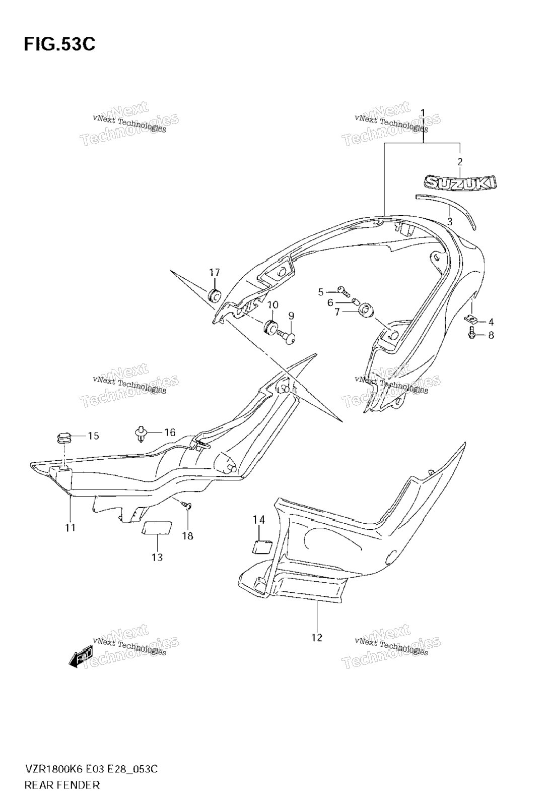 Rear Fender (Model K9)