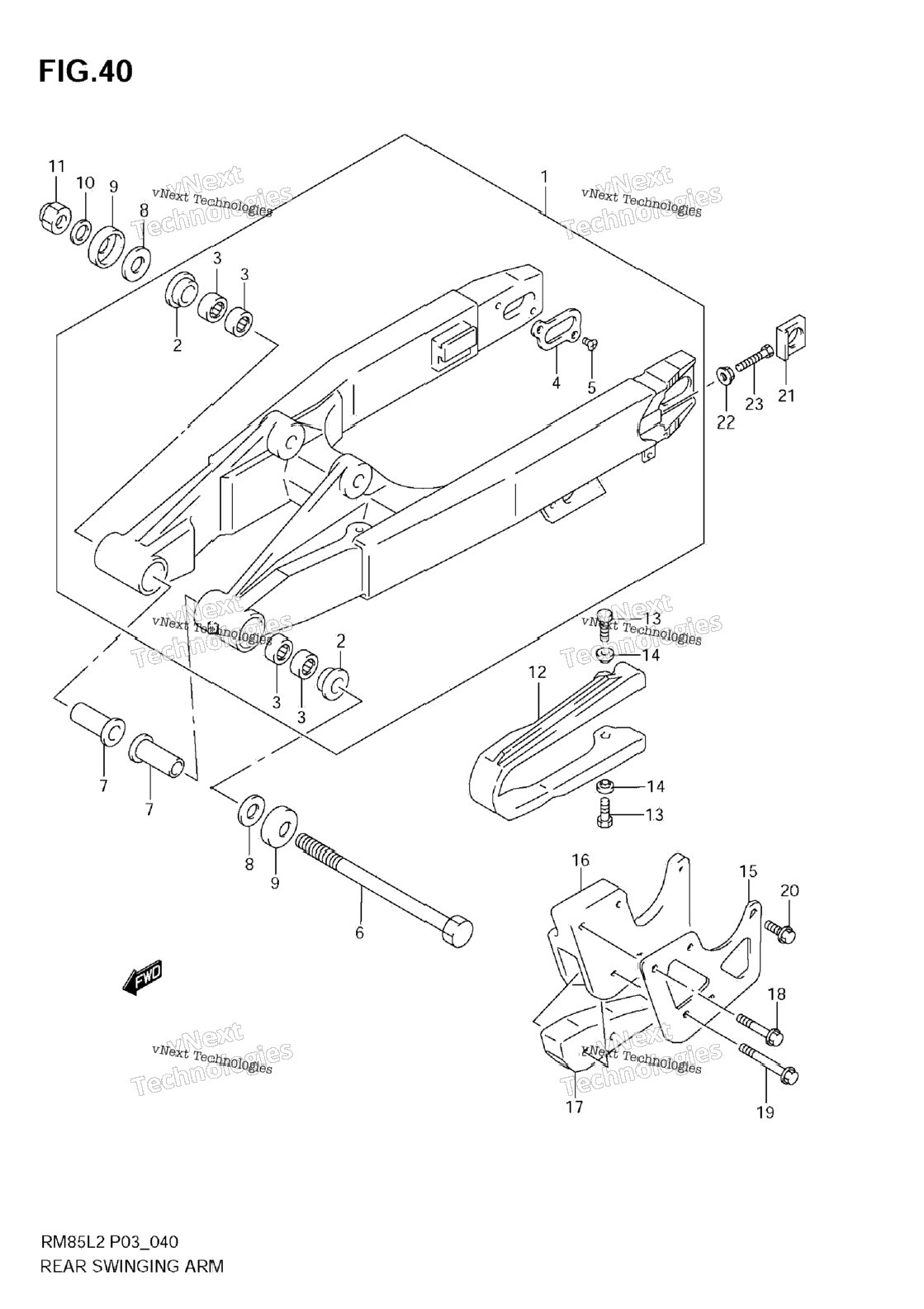 Rear Swinging Arm (Rm85l)