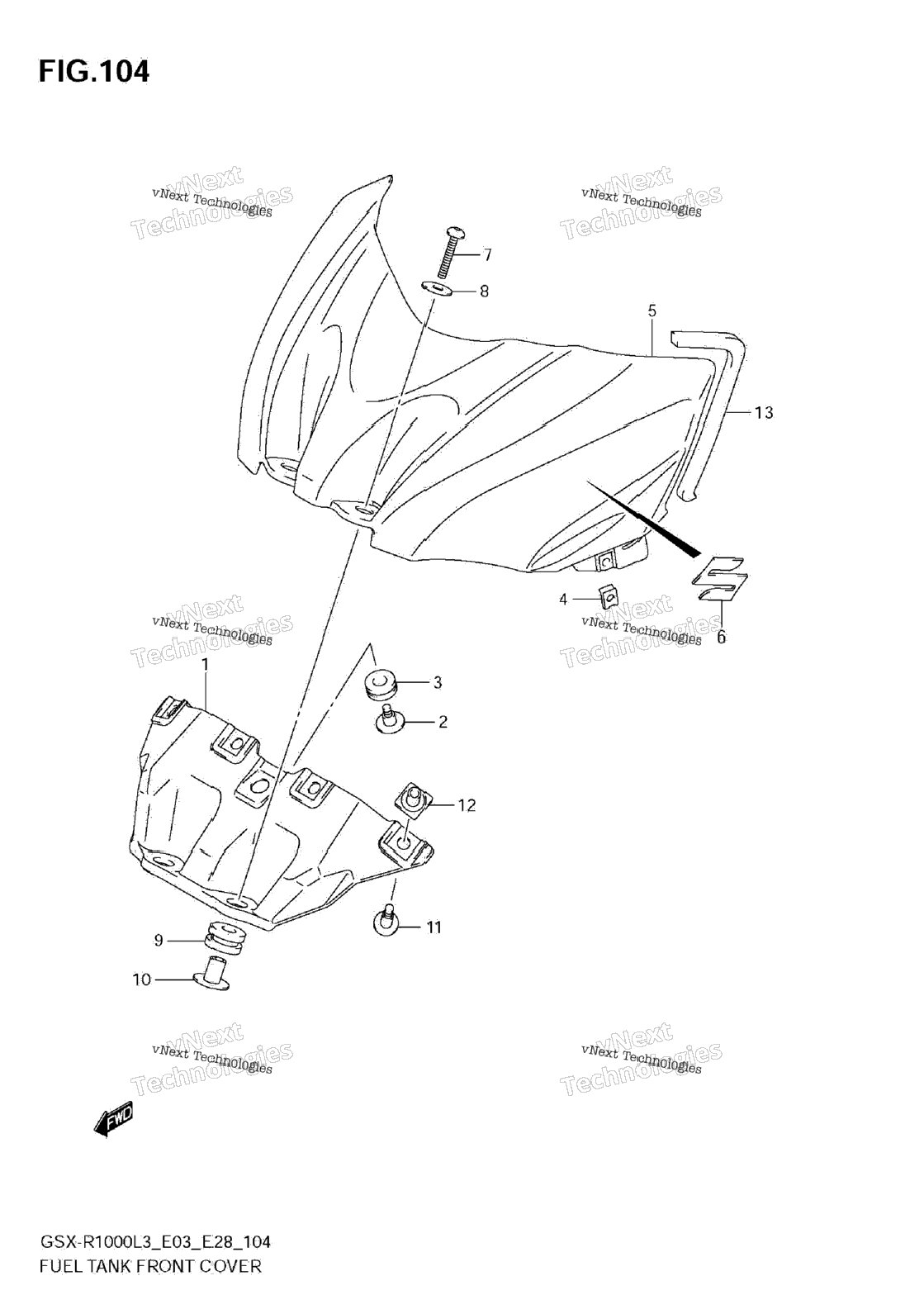 Fuel Tank Front Cover (Gsx-R1000l3 E33)