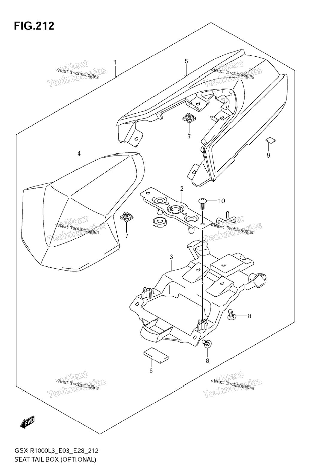 Seat Tail Box (Optional) (Gsx-R1000l3 E03)