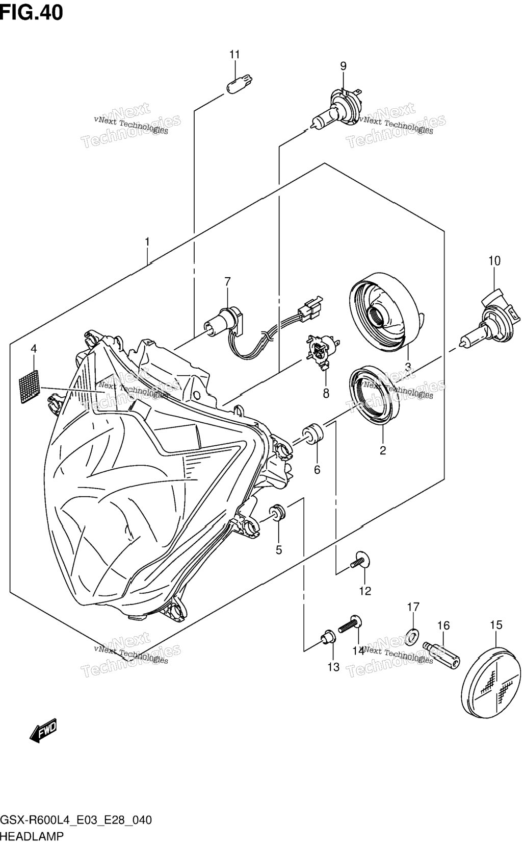 Headlamp (Gsx-R600l4 E33)