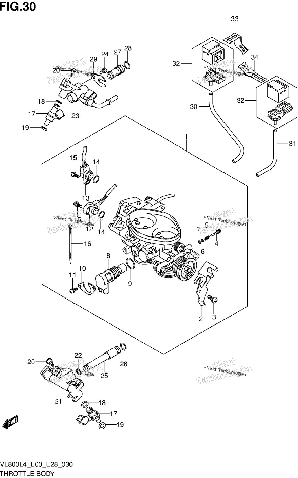 Throttle Body (Vl800cl4 E03)