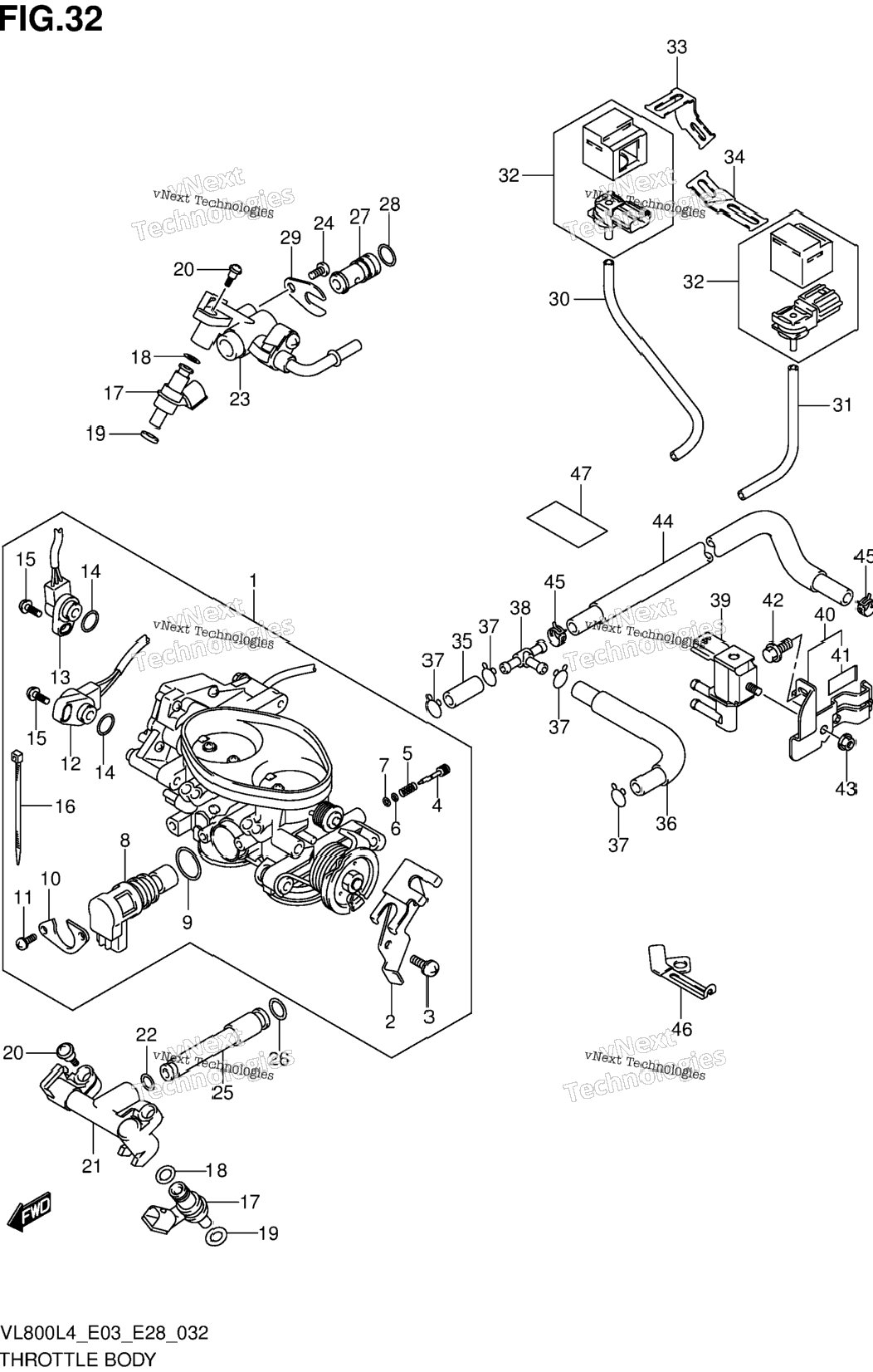 Throttle Body (Vl800cl4 E33)