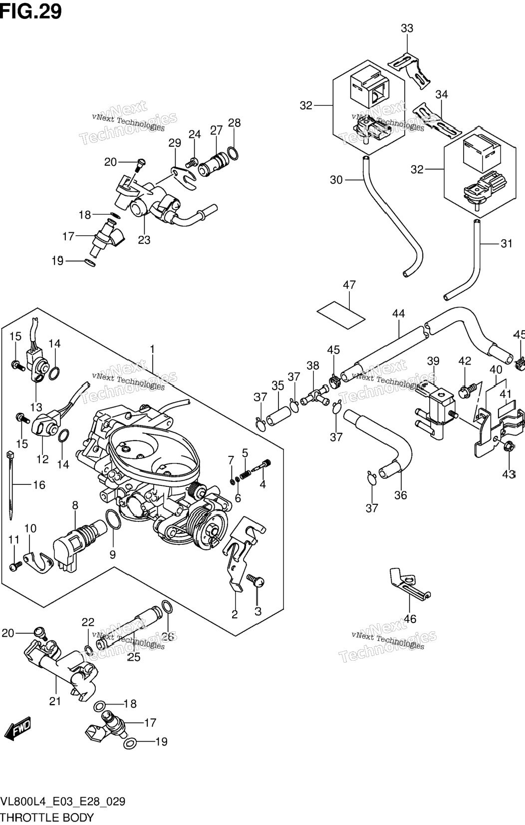 Throttle Body (Vl800l4 E33)